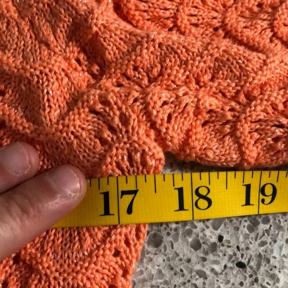 {INC International} Peach Open Front Crochet Shrug - Picture 6 of 7